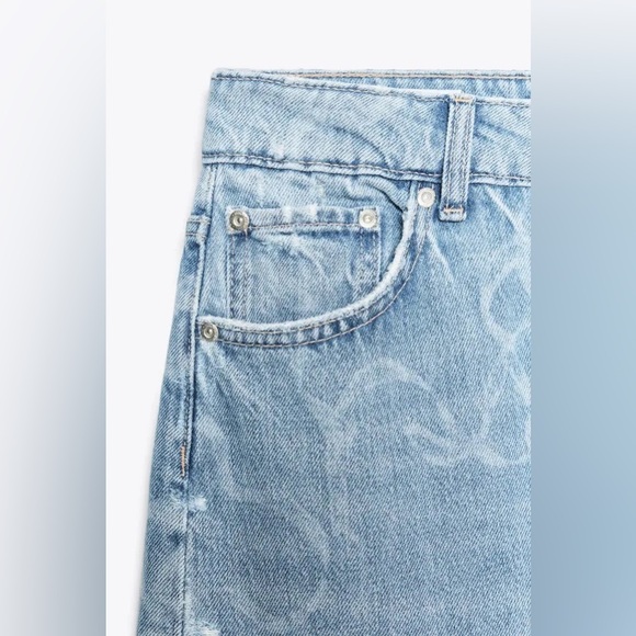 ZARA TRF MID-RISE BAGGY JEANS - Picture 9 of 9